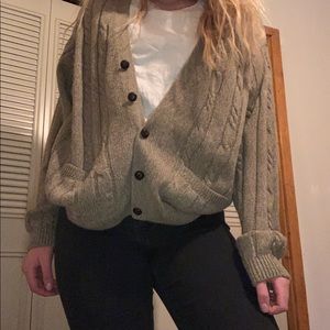 Vintage Light brown Knit Cardigan 100% acrylic